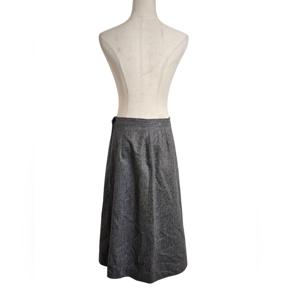 Evan Picone Vintage Gray Wool Blend Midi Skirt - Picture 4 of 6